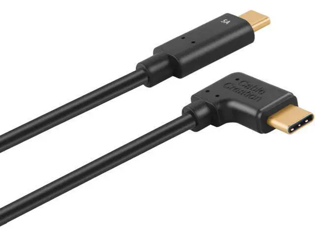 Alt view image 4 of 5 - Angle USB C to USB C Cable 100W, CableCreation 90 Degree USB Type C Cable 5A Fast Charging, Compatible with New MacBook(Pro), Google Chromebook Pixel, Galaxy S20, S20+, S20 Ultra, Note 10, 6ft/Black