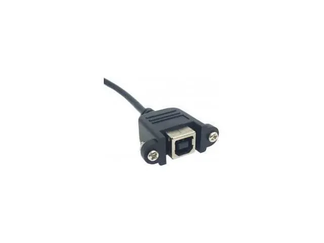 Alt view image 3 of 6 - USB 2.0 Type B Male to Type B Female Extension Cable with Screws for Panel Mount 50cm 90 Degree Left Angled