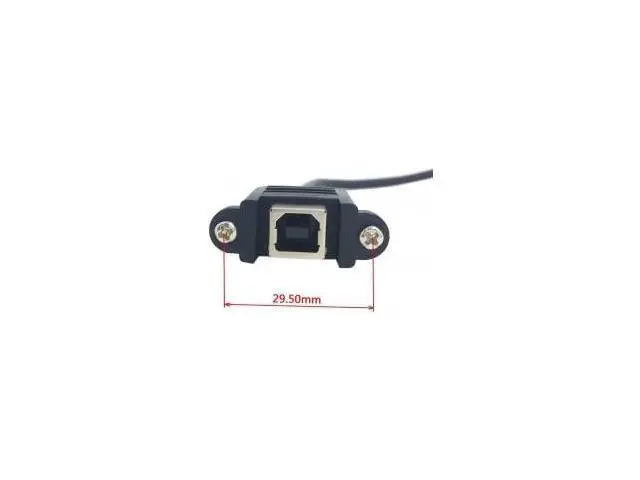 Alt view image 5 of 6 - USB 2.0 Type B Male to Type B Female Extension Cable with Screws for Panel Mount 50cm 90 Degree Left Angled