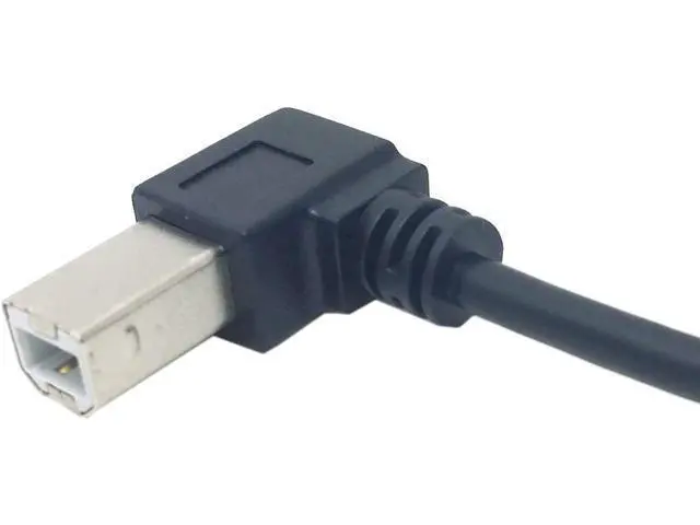 Alt view image 6 of 6 - USB 2.0 Type B Male to Type B Female Extension Cable with Screws for Panel Mount 50cm 90 Degree Left Angled