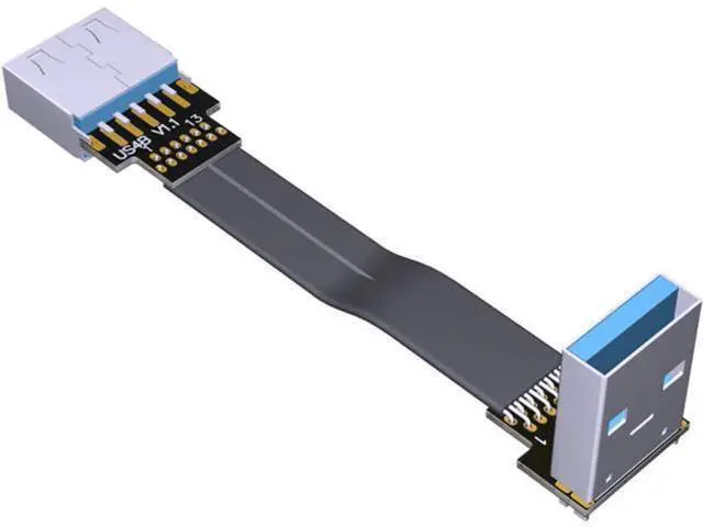 Main image of ADT-Link USB 3.0 Cable USB to USB Cable Type A Male to Male Extension Cable Super Speed HDD 90/270 Degree Angle Up/Down Angled (10cm,S3-S4)