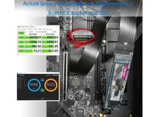 Alt view image 3 of 7 - M.2 NVMe Extension Cable, NVMe Extender for Both M Key and B+M Key SSD in Size 2280/2260/2242/2230 Support PCIe 4.0 and SATA 6Gbps(1FT)