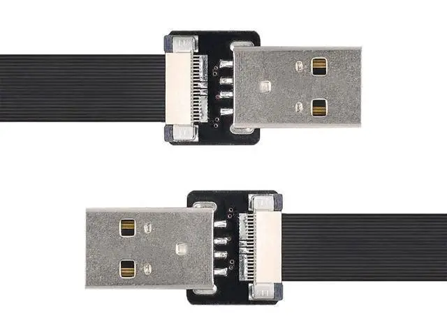 Alt view image 2 of 7 - Flat Slim FPC USB 2.0 Type-A Male to USB 2.0 Type-A Male Data Cable for FPV & Disk & Scanner & Printer 100CM