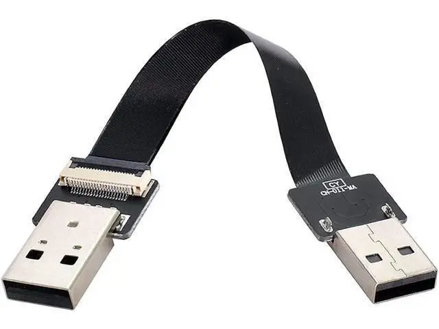Alt view image 4 of 7 - Flat Slim FPC USB 2.0 Type-A Male to USB 2.0 Type-A Male Data Cable for FPV & Disk & Scanner & Printer 100CM