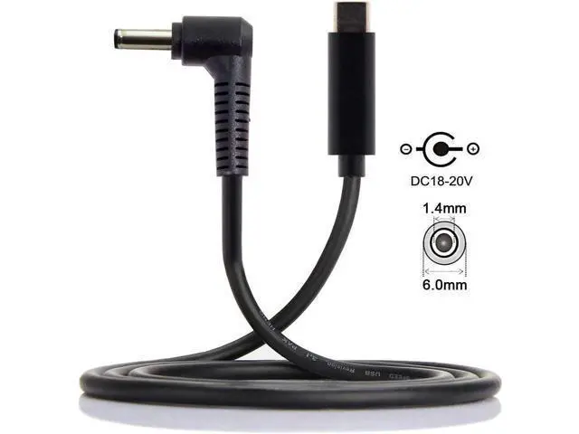 Alt view image 4 of 5 - Type C USB-C Input to DC 20V 6.0x1.4mm Cable for Laptop Notebook