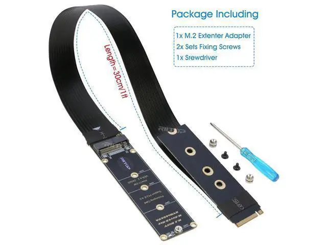 Alt view image 7 of 7 - M.2 NVMe Extension Cable, NVMe Extender for Both M Key and B+M Key SSD in Size 2280/2260/2242/2230 Support PCIe 4.0 and SATA 6Gbps(1FT)