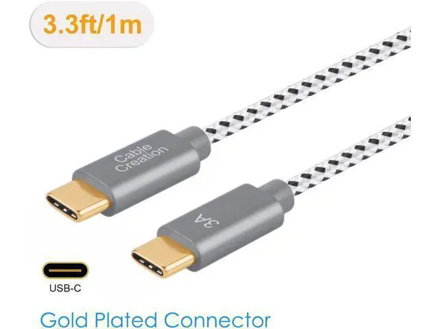 Alt view image 3 of 7 - USB C Cable 1m 3.3FT 60W USB C to USB C Fast Charging Cable USB Type-C to C Cable Braided 3A 60W 480Mbps Data for MacBook Pro Air iPad Air Pro S21/S20+/S20 Pixel 4/5 etc. Space Gray