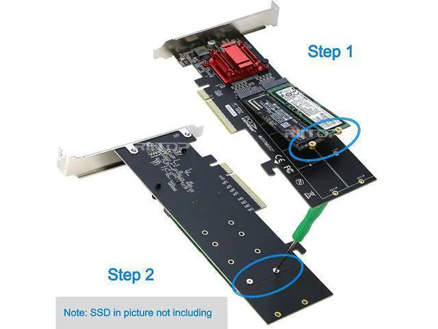 Alt view image 4 of 7 - Dual NVMe PCIe Adapter, RIITOP M.2 NVMe SSD to PCI-e 3.1 x8/x16 Card Support M.2 (M Key) NVMe SSD 22110/2280/2260/2242/2230