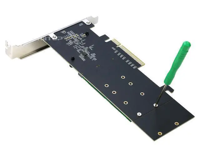 Alt view image 6 of 7 - Dual NVMe PCIe Adapter, RIITOP M.2 NVMe SSD to PCI-e 3.1 x8/x16 Card Support M.2 (M Key) NVMe SSD 22110/2280/2260/2242/2230