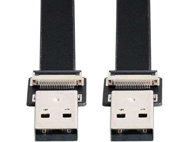 Alt view image 6 of 7 - Flat Slim FPC USB 2.0 Type-A Male to USB 2.0 Type-A Male Data Cable for FPV & Disk & Scanner & Printer 100CM