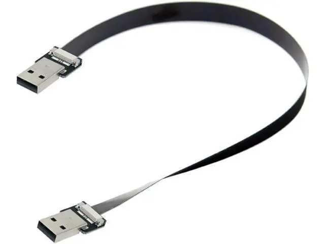 Alt view image 5 of 7 - Flat Slim FPC USB 2.0 Type-A Male to USB 2.0 Type-A Male Data Cable for FPV & Disk & Scanner & Printer 100CM
