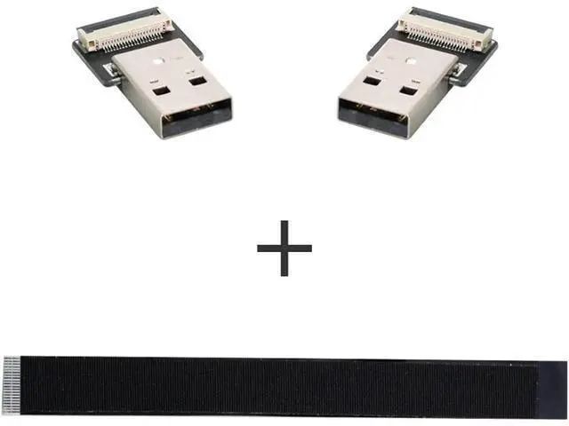 Alt view image 7 of 7 - Flat Slim FPC USB 2.0 Type-A Male to USB 2.0 Type-A Male Data Cable for FPV & Disk & Scanner & Printer 100CM