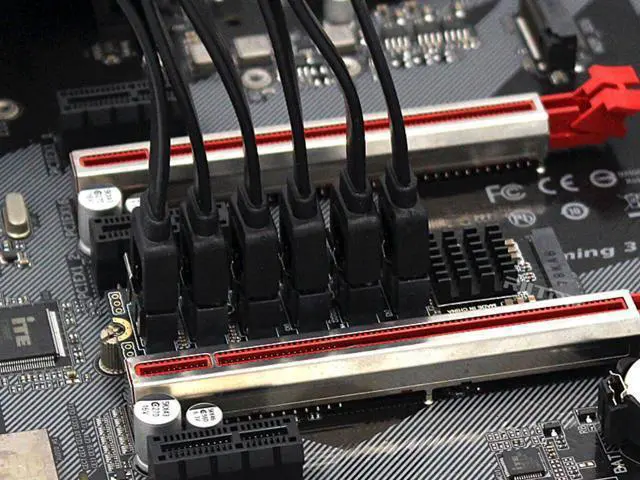 Alt view image 3 of 7 - M.2 NVMe to SATA 3.0 Adapter Card, M.2 M EKY PCIE3.0 to SATA 6 Port Adapter Card, ASM1166 6Gbps , Come with 6x SATA3.0 Cable