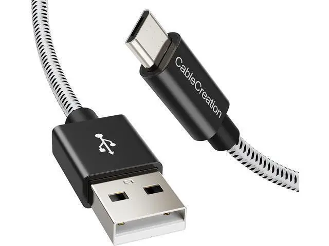 Main image of USB to Micro USB Cable, CableCreation 4 FT Braided USB Charger Data Cable, Compatible Fire Stick, Chromecast, Power Pack, Android Phone 1.2M Black