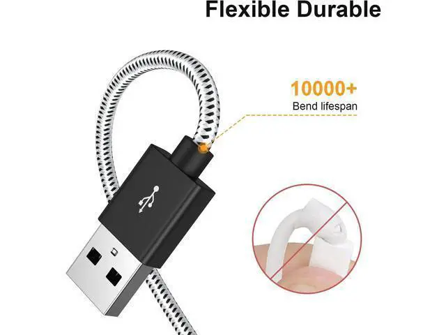 Alt view image 6 of 7 - USB to Micro USB Cable, CableCreation 4 FT Braided USB Charger Data Cable, Compatible Fire Stick, Chromecast, Power Pack, Android Phone 1.2M Black