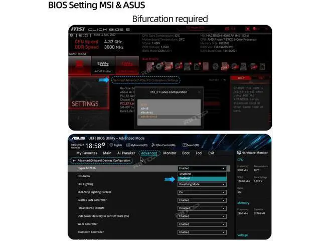 Alt view image 4 of 7 - Quad M.2 NVME SSD to PCI-E 4.0 X16 Adapter Card, High Speed 4x32Gbps Soft Raid Card with Individual LED Indicator Support 2230 2242 2260 2280 M Key M.2 NVME SSD ((PCI-e Bifurcation Required))