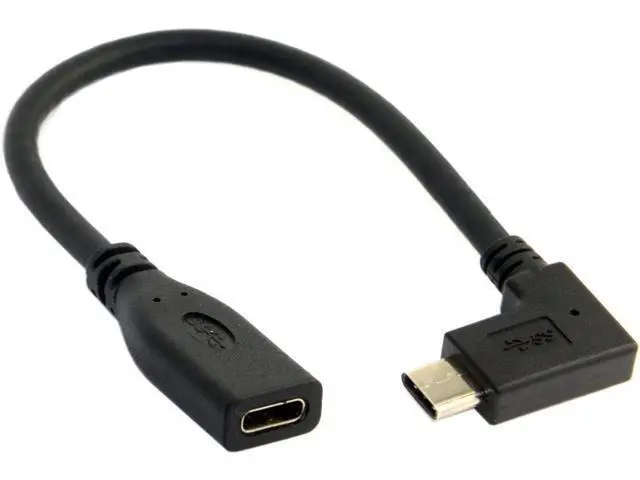 Alt view image 4 of 6 - USB-C USB 3.1 Type C Male to Female 90 Degree Right Angled Extension Data Cable for Tablet 20cm