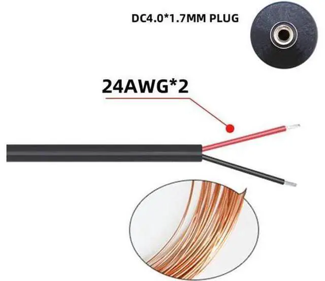 Alt view image 3 of 6 - USB to DC 4.0x1.7mm Cable,USB 2.0 Type A Male to DC 5V 4.0x1.7mm Power Round Plug Cable 24AWG 150cm