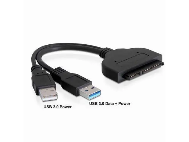 Alt view image 3 of 7 - SATA to USB Cable USB 3.0 to 22 Pin 2.5" SATA Hard Disk Driver Adapter with Extral USB Power Cable