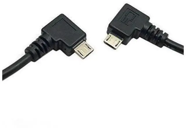 Alt view image 4 of 7 - Micro USB 2.0 Male to Micro USB 2.0 Female Extension Cable Left & Right 90 Degree Angled Full Pin Connected 0.5M