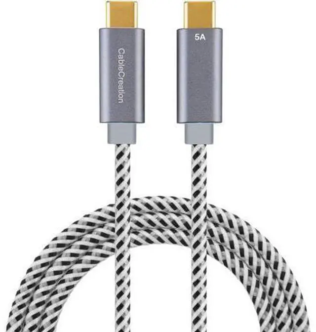 Main image of USB C Cable 6FT 100W CableCreation USB2.0 C to C Cable 5A Fast Charging Cable 480Mbps Durable Braided USB Type C Cable for MacBook Pro Air Pixel 4XL S21 S20 S10 S9, Note 10, 1.83m Space Gray