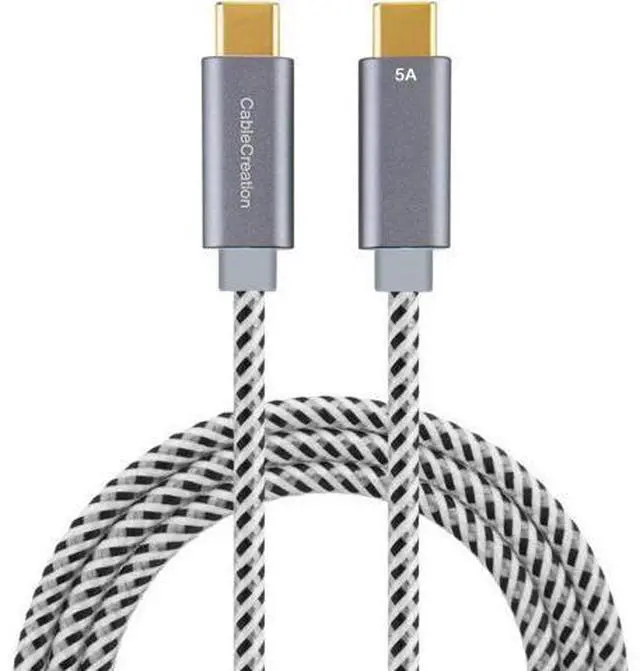 Main image of USB C Cable 6FT 100W USB2.0 C to C Cable 5A Fast Charging Cable 480Mbps Durable Braided USB Type C Cable for MacBook Pro Air Pixel 4XL S21 S20 S10 S9, Note 10, 1.83m Space Gray