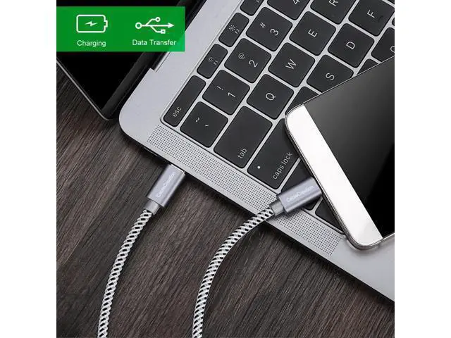 Alt view image 4 of 6 - USB C Cable 6.6FT, CableCreation Cable Type C to Type C Fast Charging 3A 60W, Braided USB C Cable 2m, Compatible with MacBook Pro, Air, S21/S20+/S20 Ultra/S10/S9/S9+, Note 10,etc. 2m / Space Gray