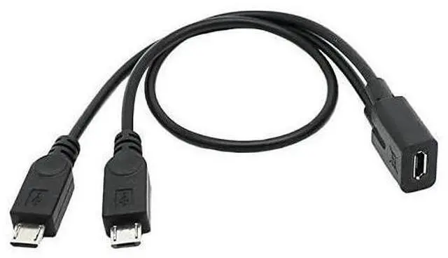Main image of Micro USB Female to 2 Micro USB Male Splitter Extension Charge Cable for Galaxy S5 i9600 S4 I9500 Note2 N7100 S3 I9300 S2 9100