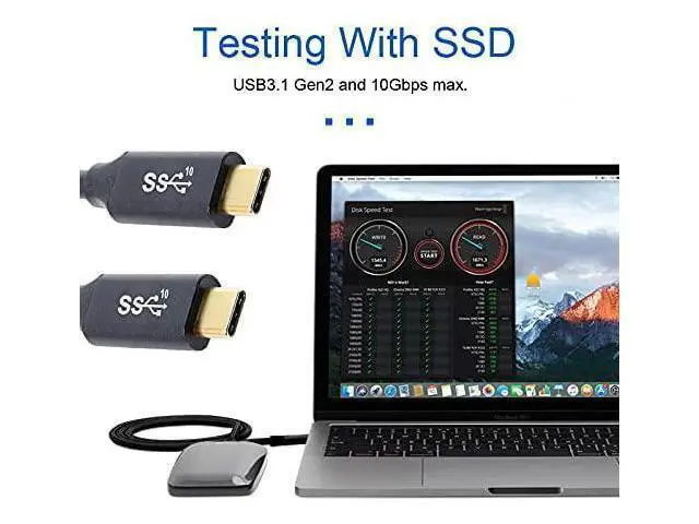 Alt view image 5 of 7 - 1M 10Gbps USB-C USB 3.1 Type C Gen2 Male to Male Data Cable with E-Marker for Tablet & Phone & Laptop