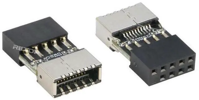 Main image of USB 2.0 to USB 3.2 Gen 1 Header Extension Adapter for Mainboard with Type E Key-A Female Front Panel Socket to 9 Pin Header Internal Conversion Adapter 2 Pack