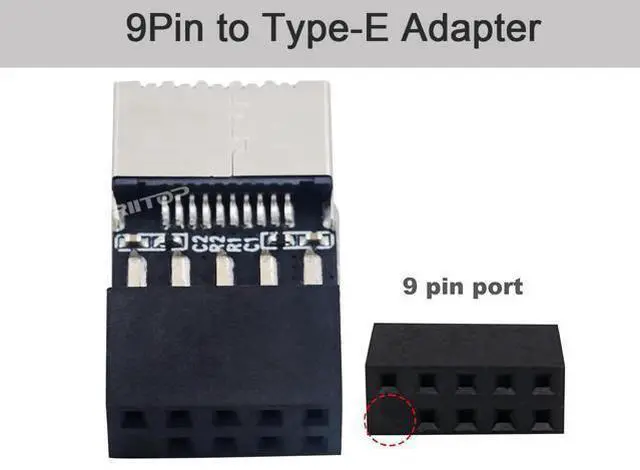 Alt view image 3 of 7 - USB 2.0 to USB 3.2 Gen 1 Header Extension Adapter for Mainboard with Type E Key-A Female Front Panel Socket to 9 Pin Header Internal Conversion Adapter 2 Pack