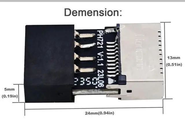 Alt view image 7 of 7 - USB 2.0 to USB 3.2 Gen 1 Header Extension Adapter for Mainboard with Type E Key-A Female Front Panel Socket to 9 Pin Header Internal Conversion Adapter 2 Pack