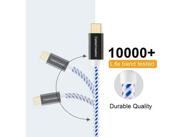 Alt view image 4 of 7 - USB C to USB Cable Short 0.8FT CableCreation Durable USB C to USB A Short USB C Cable Fast Charging 3A 480Mbps Data USB A to USB C for Power Bank Stylus Pen S21 S20 Pixel GoPro Hero 25cm Blue