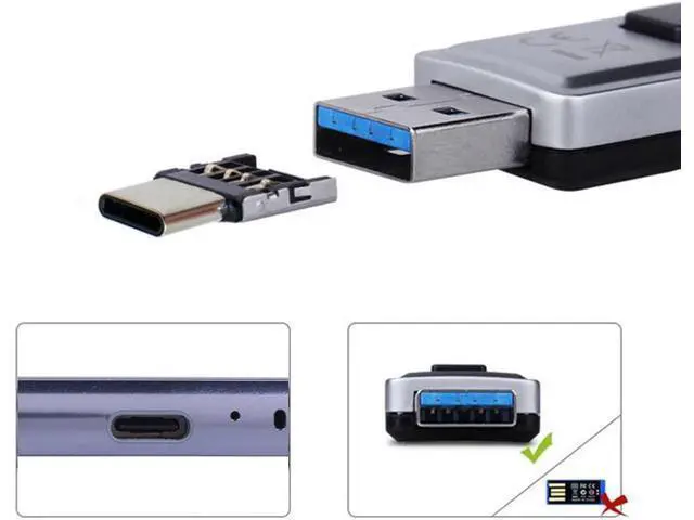 Alt view image 6 of 7 - 5pcs Ultra Mini Type-C USB-C to USB 2.0 OTG Adapter for Cell Phone Tablet & USB Cable & Flash Disk