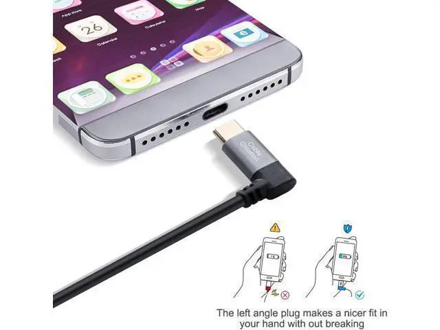 Alt view image 5 of 7 - Coiled USB C Cable 4FT CableCreation Coiled Angled USB A to USB C Cable USB to C Fast Charging Cable 3A 480Mbps Data Stretched 0.6-4 FT for Car Charger Pixel Galaxy S21 S20 Pixel 5/4/3 1.2m Black