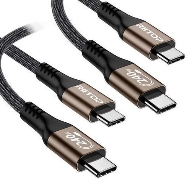 Main image of 240W USB C to USB C Cable (2Pack,6.6ft), USB C Charger Cable Fast Charge for iPhone 15/15Pro/15Plus/15ProMax, MacBook Pro 2020, iPad Pro 2020, iPad Air 4, Samsung Galaxy S23+/S23 Ultra(USB 2.0)