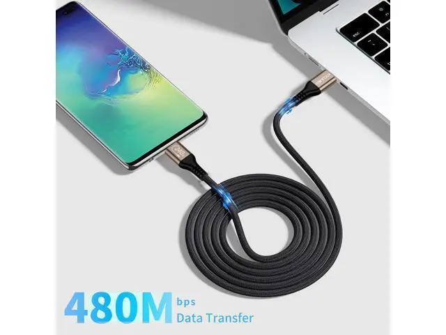 Alt view image 4 of 6 - 240W USB C to USB C Cable (2Pack,6.6ft), USB C Charger Cable Fast Charge for iPhone 15/15Pro/15Plus/15ProMax, MacBook Pro 2020, iPad Pro 2020, iPad Air 4, Samsung Galaxy S23+/S23 Ultra(USB 2.0)