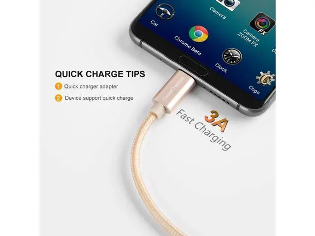 Alt view image 3 of 7 - USB C to USB Cable Short 0.8FT CableCreation Durable USB C to USB A Short USB C Cable Fast Charging 3A 480Mbps Data USB A to USB C for Power Bank Stylus Pen S21 S20 Pixel GoPro Hero 25cm Gold