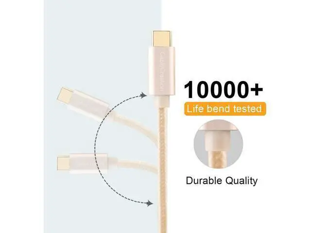 Alt view image 4 of 7 - USB C to USB Cable Short 0.8FT CableCreation Durable USB C to USB A Short USB C Cable Fast Charging 3A 480Mbps Data USB A to USB C for Power Bank Stylus Pen S21 S20 Pixel GoPro Hero 25cm Gold