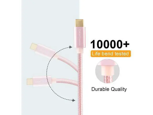 Alt view image 4 of 7 - USB C to USB Cable Short 6 inch CableCreation Durable USB C to USB A Short USB C Cable Fast Charging 3A 480Mbps Data USB A to USB C for Power Bank Stylus Pen S21 S20 Pixel GoPro Hero 0.15m Rose Gold