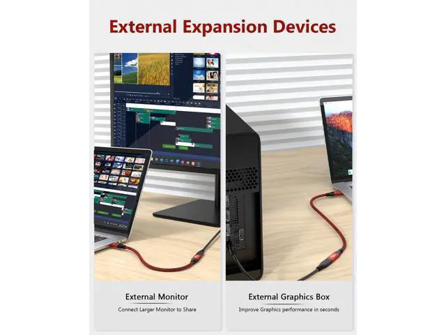 Alt view image 6 of 7 - 40G USB 4 Extension Cable 1ft 100W Fast Charging Support, USB C Male to Female Extension Cable Cord USB4.0 8K Video Compatible with Thunderbolt 3/4 for Dell Thunderbolt Dock, eGPU