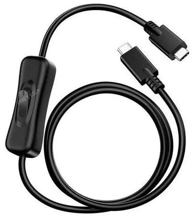 Main image of USB Type-C On Off Switch Cable 3.3ft, USB 3.1 C to C Cable, Male to Male, with Switch Button Support Video Streaming, Data Transfer 10Gb and 20V/3A PD Fast Charging