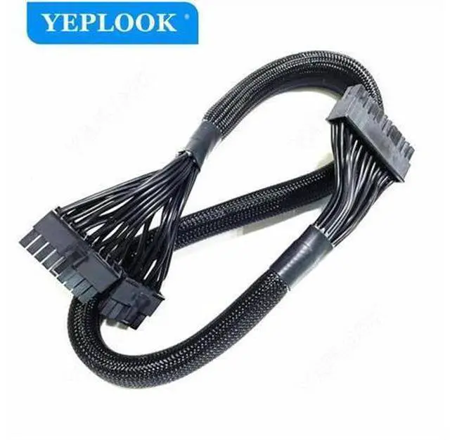 Alt view image 3 of 6 - 10Pin+18Pin to 24Pin 20+4Pin Power Supply Cable Sleeved For GIGABYTE P750GM 750W, P850GM 850W, P1000GM 1000W Gold Fully Modular