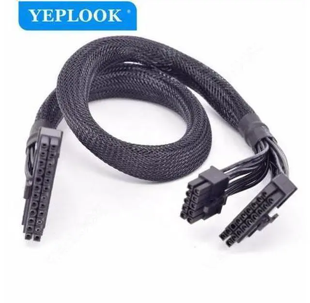 Alt view image 4 of 6 - 10Pin+18Pin to 24Pin 20+4Pin Power Supply Cable Sleeved For GIGABYTE P750GM 750W, P850GM 850W, P1000GM 1000W Gold Fully Modular