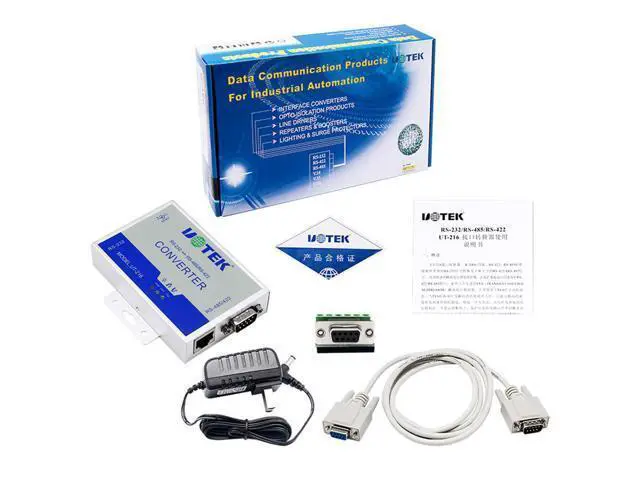 Alt view image 4 of 6 - UTEK UT-216 RS232 to RS485/422 Converter with 600w Lightning Protection Active Industrial Automation Data Transmission with 6Pin