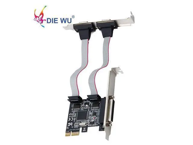 Alt view image 3 of 7 - PCI-E to 2 DB9 RS232 Serial Ports + 1 DB25 Parallel LPT Port Adapter Card for Desktops Computer Components for ASIX TXB070