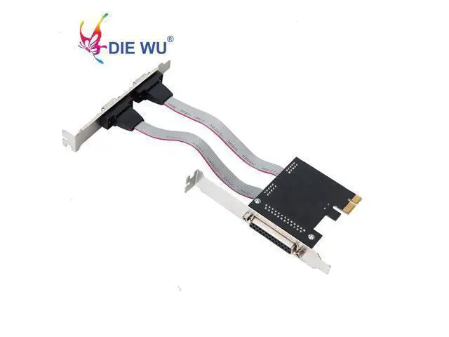 Alt view image 2 of 7 - PCI-E to 2 DB9 RS232 Serial Ports + 1 DB25 Parallel LPT Port Adapter Card for Desktops Computer Components for ASIX TXB070