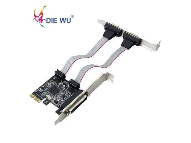 Alt view image 6 of 7 - PCI-E to 2 DB9 RS232 Serial Ports + 1 DB25 Parallel LPT Port Adapter Card for Desktops Computer Components for ASIX TXB070