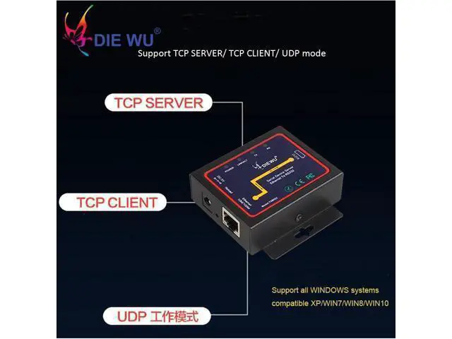 Alt view image 5 of 7 - Serial RS232 Industrial TCP/UDP Serial RS232 to Ethernet Device Server support Windows System