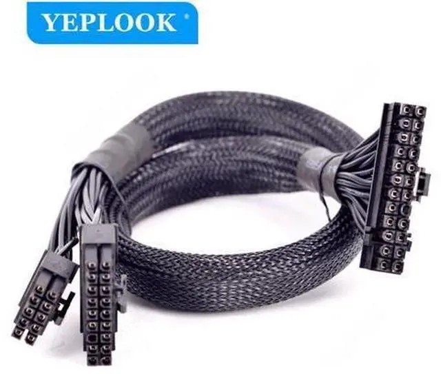 Alt view image 3 of 7 - 18Pin+10Pin to 24Pin 20+4Pin Power Supply Cable Sleeved 60CM For Seasonic FOCUS PLUS GOLD/Platinum/PX/GX/SGX 1000W, 850W, 750W, 650W, 550W, 450W